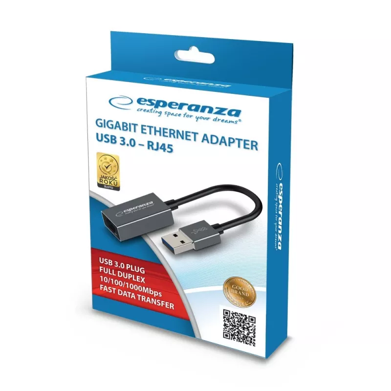 Adaptador Ethernet 1000 Mbit/s Esperanza ENA101 USB 3.0-RJ45