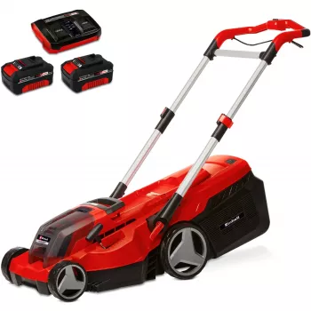 Corta-relvas a bateria profissional RASARRO 36/38, 36 volts (2x18 V) (vermelho/preto, 2 baterias de iões de lítio 4,0 Ah)