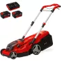 Corta-relvas a bateria profissional RASARRO 36/38, 36 volts (2x18 V) (vermelho/preto, 2 baterias de iões de lítio 4,0 Ah)