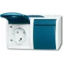 BUSCH JAEGER 20/2 EBW-53 - CEE 7/3 - 2P+E - azul - branco - IP44 - 250 V - 16 A
