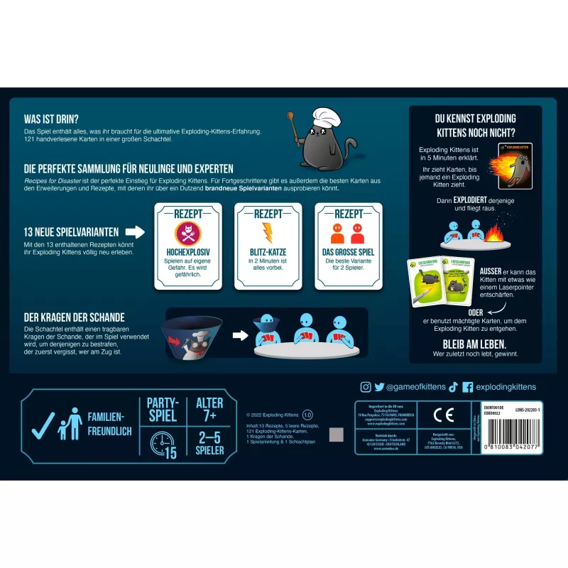 Exploding Kittens - Recipes for Disaster, jogo de cartas