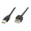 Digitus ASSMANN - Cabo de extensão USB - USB (F) para USB (F) - 1,8 m (USB/USB 2.0) - moldado - Preto (AK-300200-018-S)