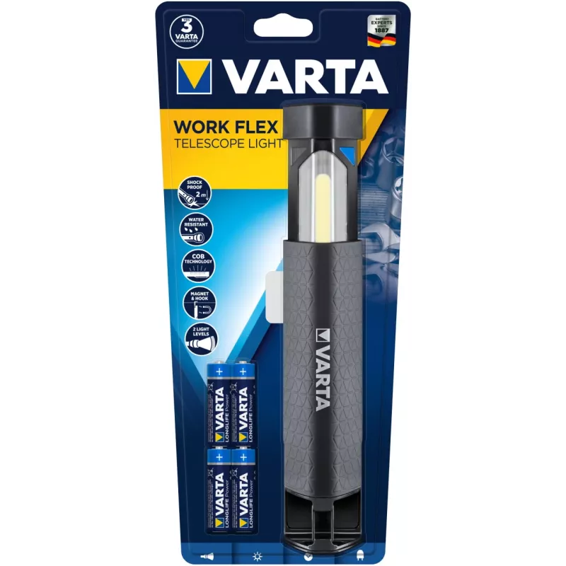 Lâmpada de trabalho LED Varta Work Flex preta 250 lm IPX4