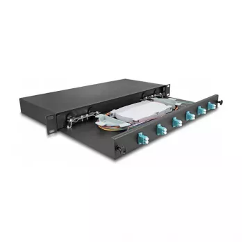 Caixa de fusão de fibra ótica DeLOCK 66998 preto metal 482x220x44mm