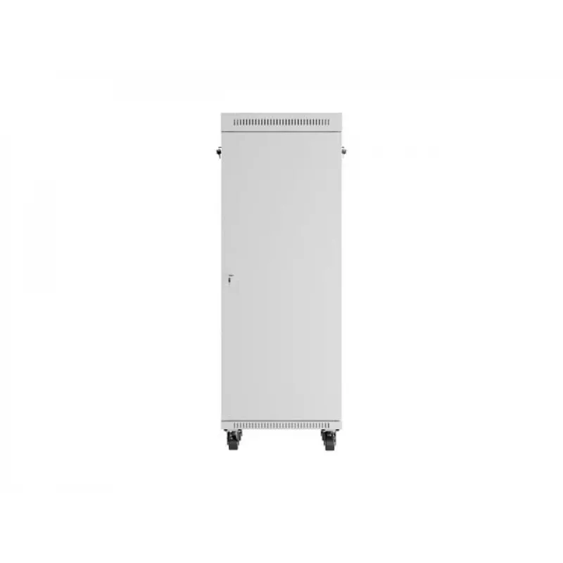 Armário rack de chão LANBERG 19 polegadas 32HE 600×800 mm cinzento com porta de vidro e LCD (embalagem plana)
