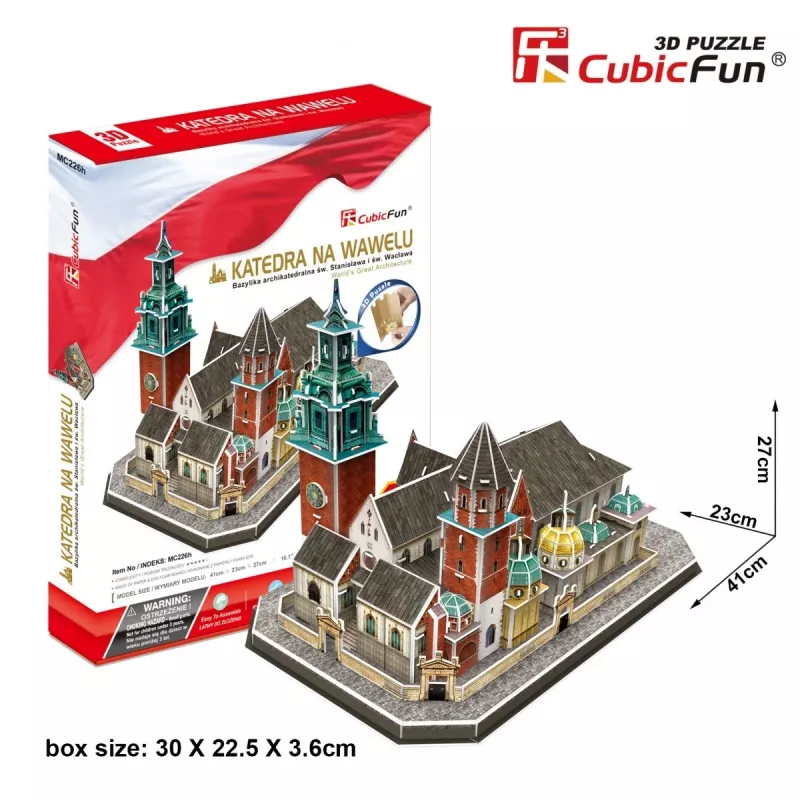 Puzzle 3D cubicfun Catedral de Wawel – 101 peças, kit de montagem