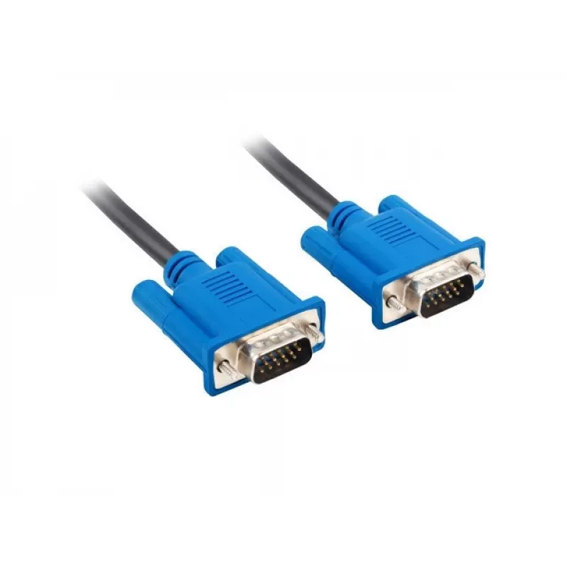 Cabo VGA (D-Sub) LANBERG CA-VGAC-10CU-0050-BK – 5 m, macho a macho, ferrite, bainha de PVC