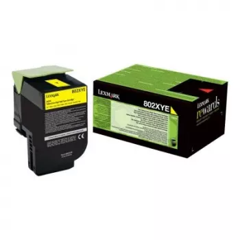Toner Lexmark Cartridge 802XYE Amarelo 80C2XYE 3000 páginas