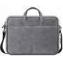Mala toploader DEFENDER Solid para portáteis de 15,6 polegadas, poliuretano, cinzento, pega de transporte, alça removível