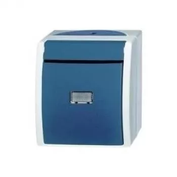 BUSCH JAEGER 2CKA001484A0054 - interruptor de pressão - azul - verde - cinzento - IP44 - 250 V - 10 A - 74 mm