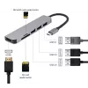 Docking station GEMBIRD A-CM-COMBO6-02 — com fios USB 3.2 Gen 1 Type-C, HDMI, 1x USB-A, 2x USB 2.0, SD/MicroSD (≤128 GB), cinzento