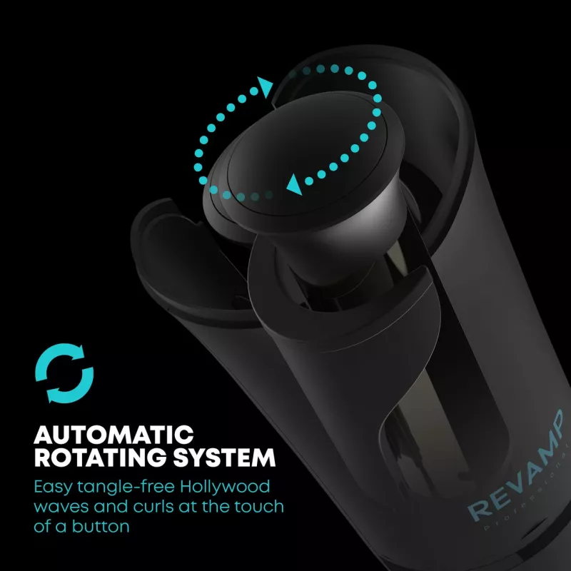 Modelador de caracóis automático Revamp CL-2750-EU2 iGEN Cordless Progloss Hollywood Curl com função de rotação