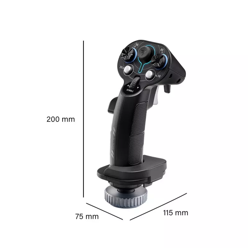 Punho adicional para manípulo de voo Thrustmaster Sol-R 3 AVA, preto, USB Type-C, analógico/digital, PC, 75×115×200 mm