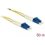 Cabo de fibra ótica DELOCK 80159 OS2 50 m 2x LC → 2x LC, 9 µm, duplex integral, amarelo/azul