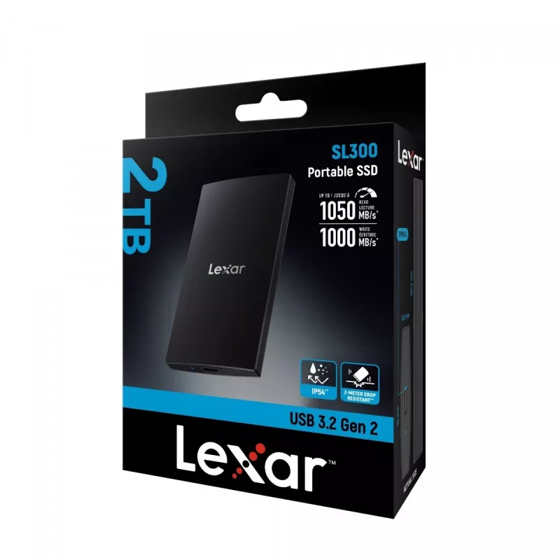 Unidade de estado sólido externa Lexar 2TB SSD USB Type-C 3.2 Gen 2 LSL300002T-RNBNG
