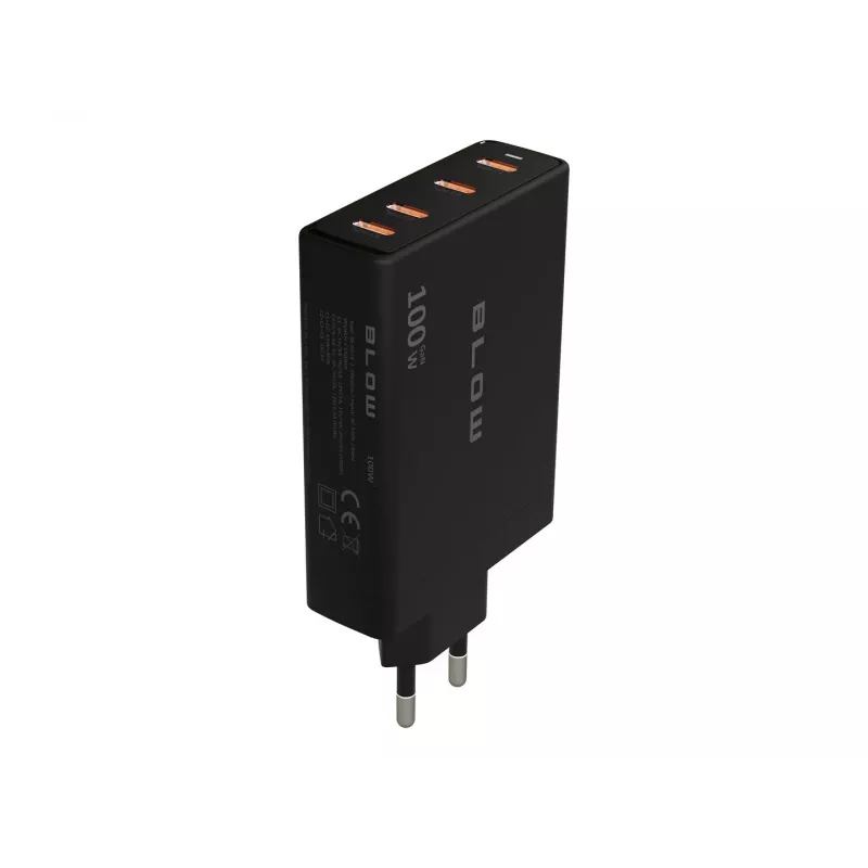 BLOW 4xUSB-C PD 100W GaN carregador de parede, preto