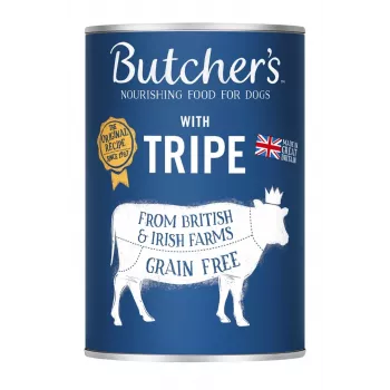 Comida húmida para cães Butcher's Original Tripe 400 g – sabor a vaca, cães adultos, 80 % humidade