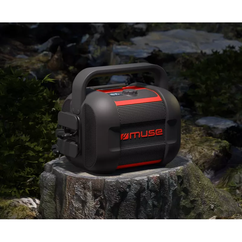 Rádio Bluetooth portátil Muse M-968 BTR — 40 W, NFC, bateria recarregável