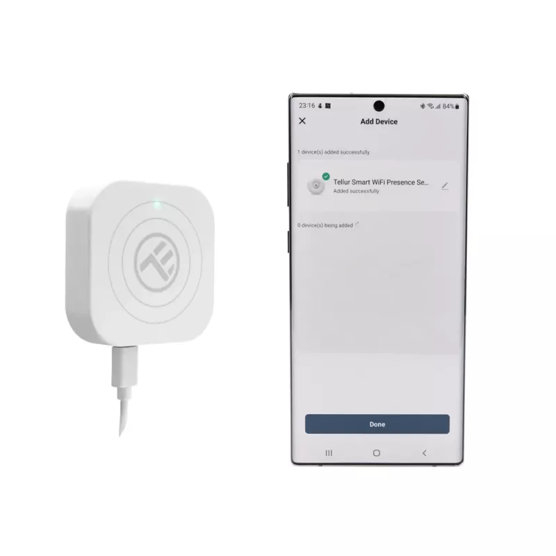 Sensor de presença Tellur TLL331552 WiFi branco — detetor de presença sem fios, branco