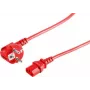 Cabo de alimentação vermelho S/CONN 09-05184 1,8 m CEE7/7 conector fêmea C13