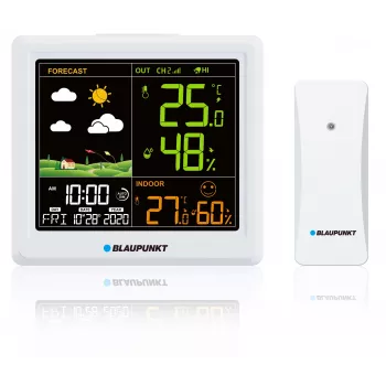 Estação meteorológica BLAUPUNKT WS25WH — medições interior/exterior, sensores sem fios
