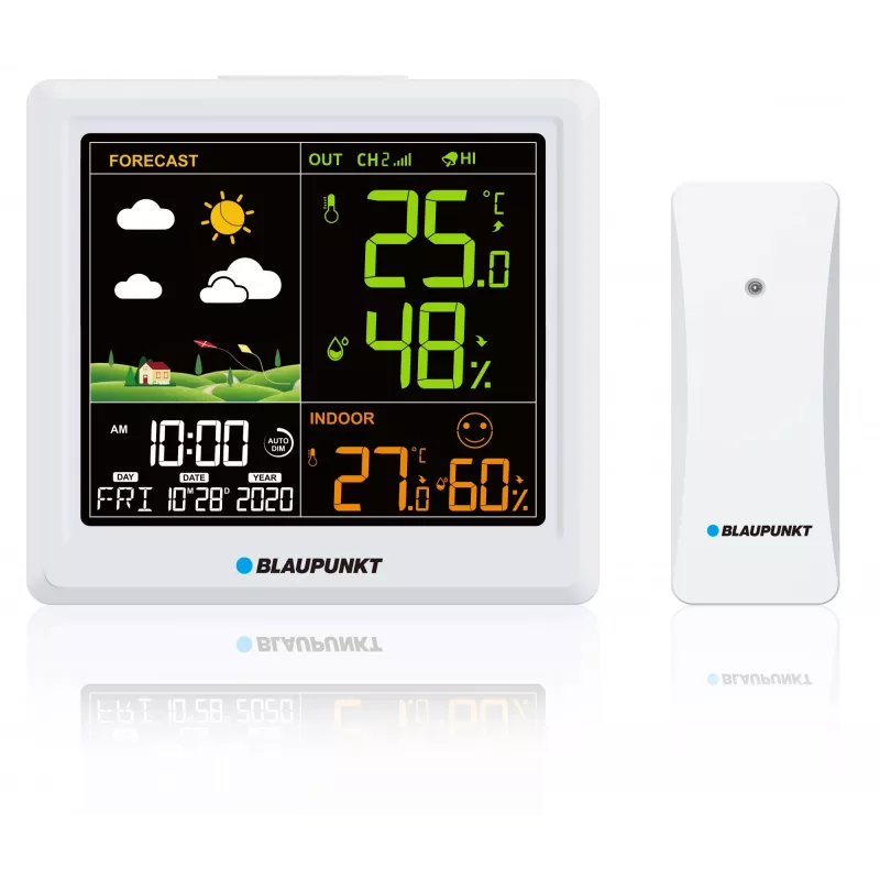 Estação meteorológica BLAUPUNKT WS25WH — medições interior/exterior, sensores sem fios