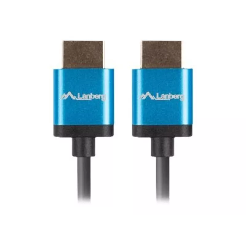 Cabo HDMI LANBERG CA-HDMI-22CU-0018-BK 1,8 m — HDMI Type-A para A, HDMI 2.0, 18 Gbit/s, ARC, banhado a ouro