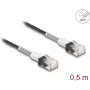 Cabo de rede DeLOCK RJ45 0,5 m Cat.6A UTP preto