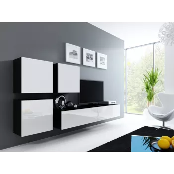 Armário Cama Square VIGO 50/50/30 preto/branco brilhante