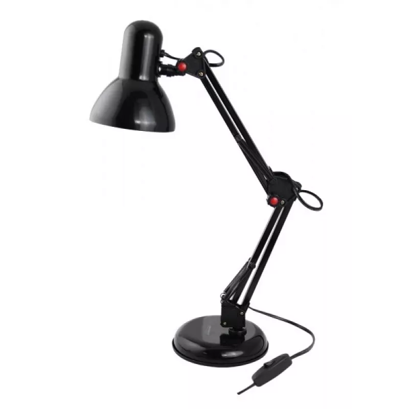 Candeeiro de mesa ESPERANZA AVIOR E27 12W LED, preto, altura ajustável, braço flexível, casquilho E27