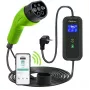 Carregador móvel para carro elétrico Qoltec ajustável 2em1 Type2 | 3,5kW | 230V | Wi-Fi | LCD | portátil | wallbox | 5m