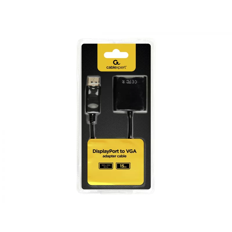 Adaptador DisplayPort para VGA preto
