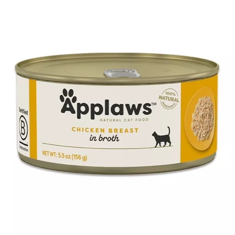 Applaws comida húmida para gatos, peito de frango em caldo, 156 g