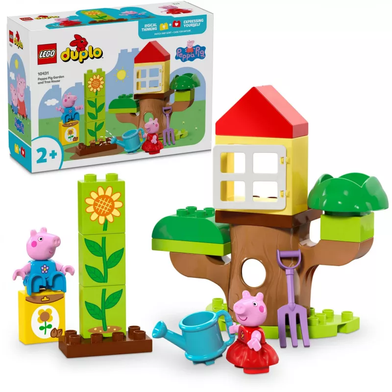 Lego 10431 Duplo Peppa Pig conjunto de brincar jardim e casa na árvore