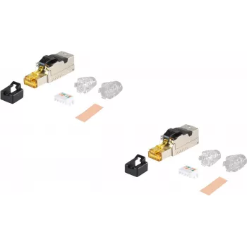 Ficha de rede RJ45 Cat.8.1 ShiverPeaks BS08-45001-2 metálica configurável em campo