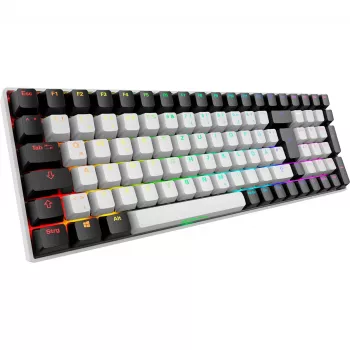 Teclado Sharkoon SKILLER SGK50 S2 branco layout DE Gateron Yellow
