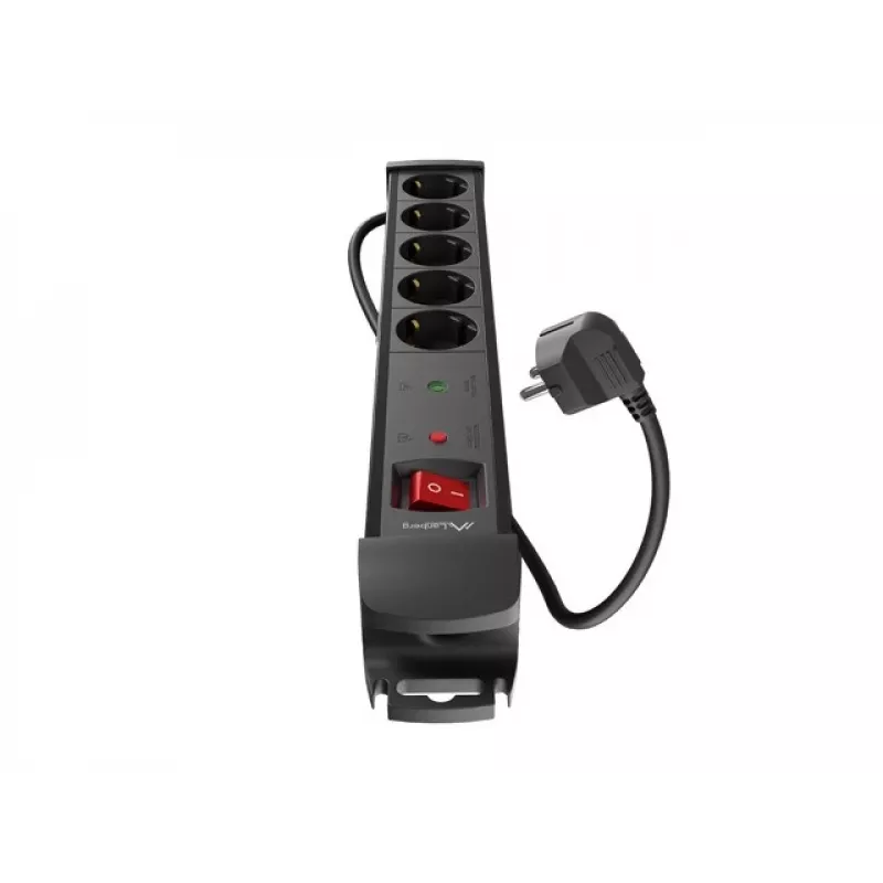 Régua de tomadas Lanberg SP1-05F-0150-BK 1,5 m 5 tomadas AC interior preto