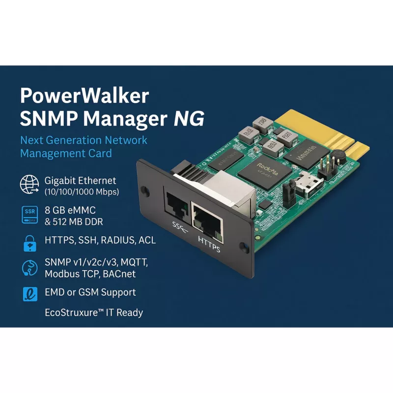 Gestor de rede SNMP PowerWalker Bluewalker 10131023 — gestão centralizada de UPS via SNMP