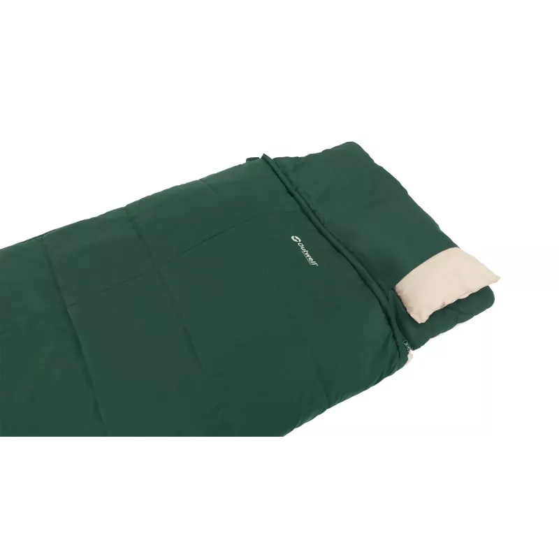 Saco de dormir Outwell Contour Prime adulto retangular poliéster 850×2200 mm, altura máxima do utilizador 190 cm, verde