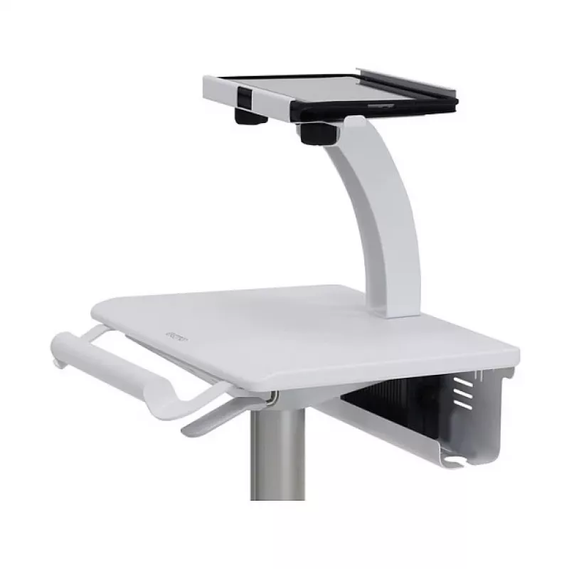 Carrinho para tablet Ergotron, SV10 – carrinho para tablet / teclado – médico – metal – branco, alumínio – tamanho do ecrã: até 30,5 cm (até 12 polegadas)