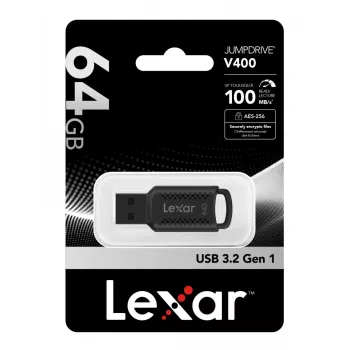 Lexar JumpDrive LJDV400064G-BNBNG Pen USB 64 GB USB Type-A 3.2 Gen 1 (3.1 Gen 1) preto