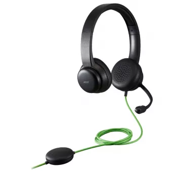 Headset de conferência com fios Acer GP.HDS11.01N — supra-aural, cabo de 2 m, 20–20000 Hz, 160 g, preto