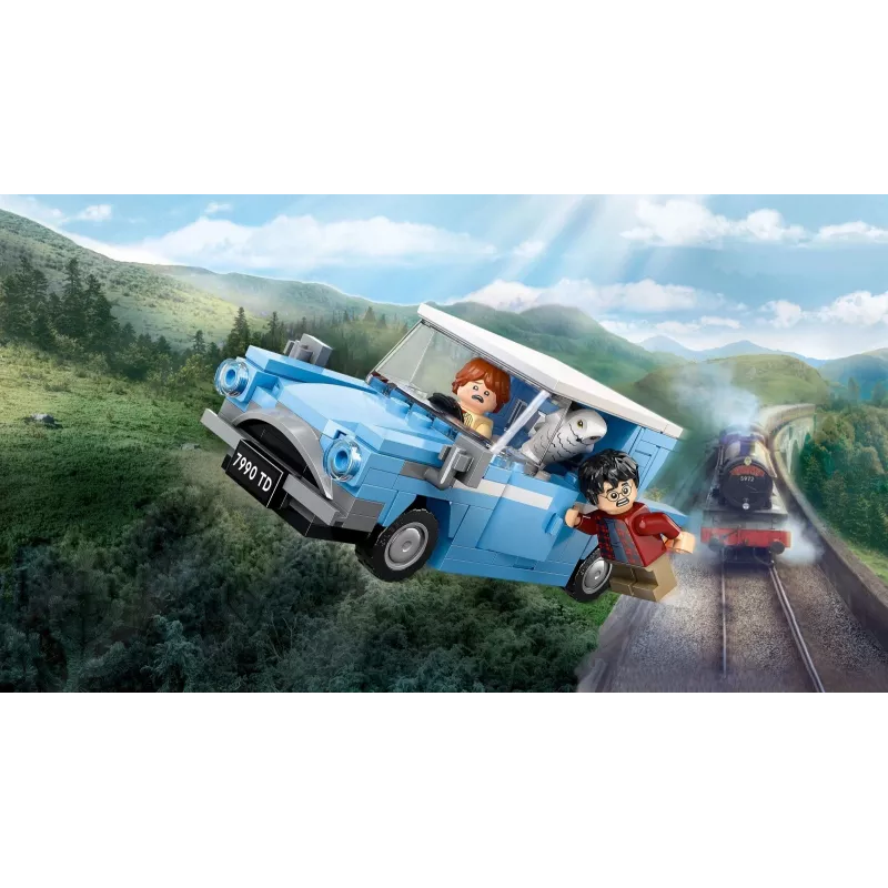 LEGO Harry Potter Ford Anglia voador carro de brinquedo para crianças a partir de 7 anos, rapazes e raparigas, modelo construível com minifigura Ron Weasley e Hedwig