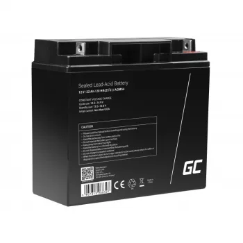 Bateria de automóvel Green Cell AGM54 12V 22Ah AGM sem manutenção, 167×77×181 mm, 5,6 kg