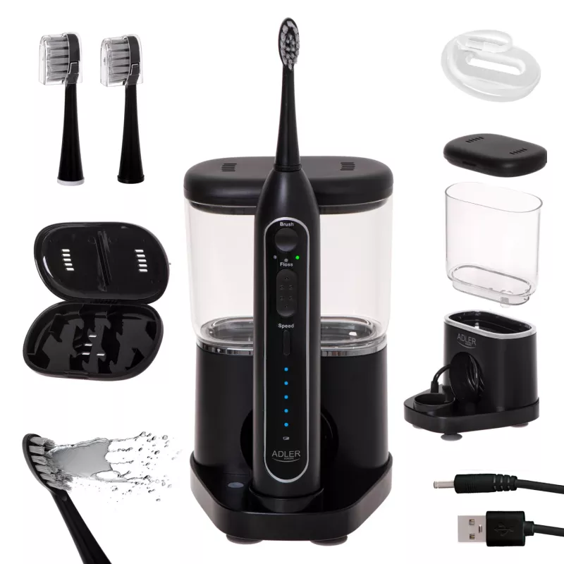 Adler AD 2180B escova de dentes elétrica escova de dentes sónica preto