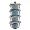 Mini Cocotte Staub redonda, 4 unid. - 200ml, turquesa antigo