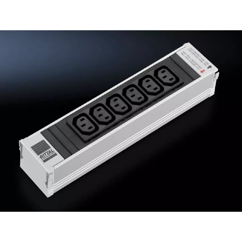 Régua de tomadas para armário de rede Rittal 48,30 cm (19 polegadas) tomada de aparelho IEC C13 10A 7856.080 (7856.080)