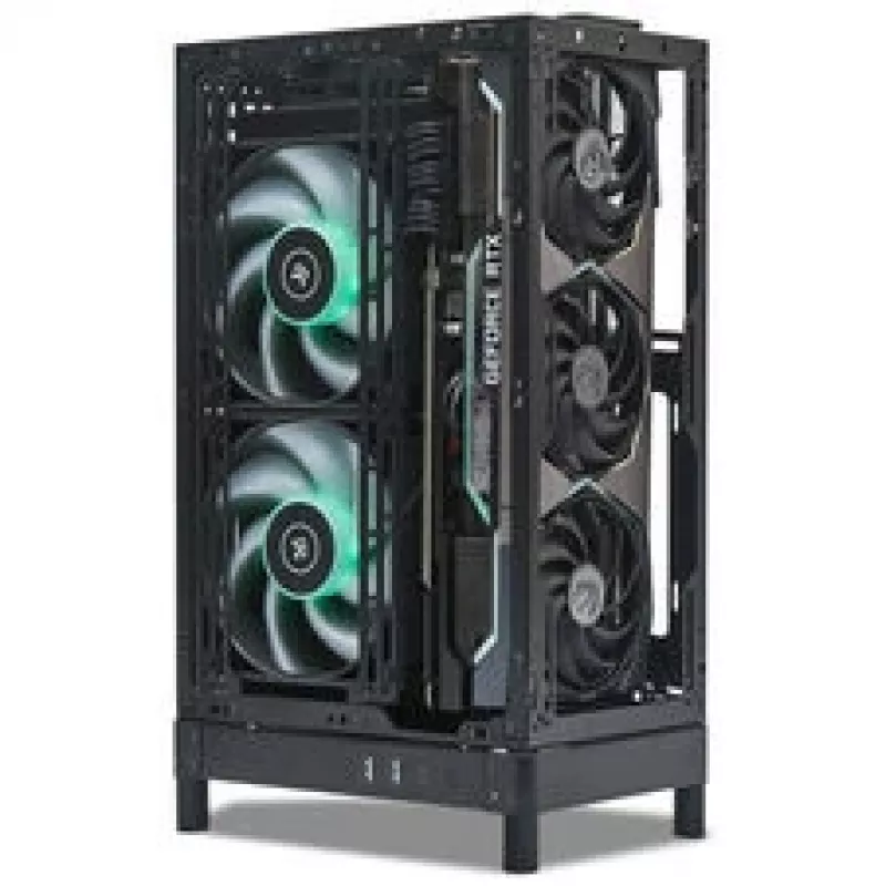 Caixa PC Mini ITX/ATX ssupd Meshroom D (CS-MRD-BK-1) — caixa compacta preta com painéis mesh