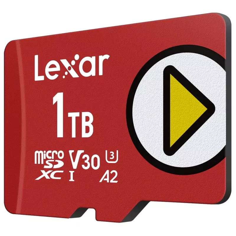 Cartão de memória MicroSDXC Lexar 1 TB UHS‑I Class 10 U3 V30 leitura 205 MB/s escrita 140 MB/s (vermelho)