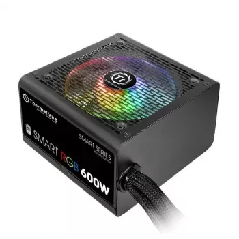 Thermaltake SMART RGB PS-SPR-0600NHSAWE-1 - fonte de alimentação (interna) - ATX12V 2.3 - 80 PLUS - AC 230 V - 600 Watt - PFC ativo - preto